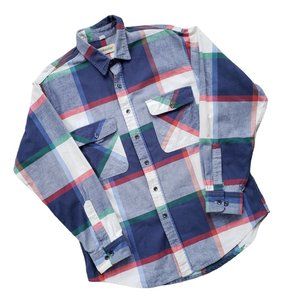 VINTAGE Heavyweight Plaid Chamois Shirt Men's Large